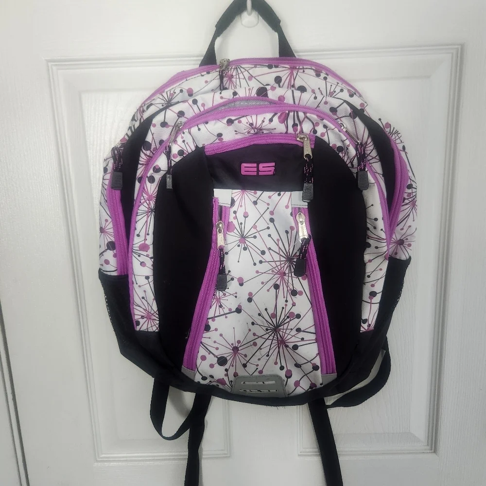 Eastsport Unisex Purple‎ And White Backpack With Multiple Pockets